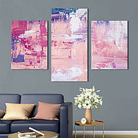 Картина на холсте KIL Art для интерьера в гостиную Абстракция оттенки розового 141x90 см (21-32) z110-2024