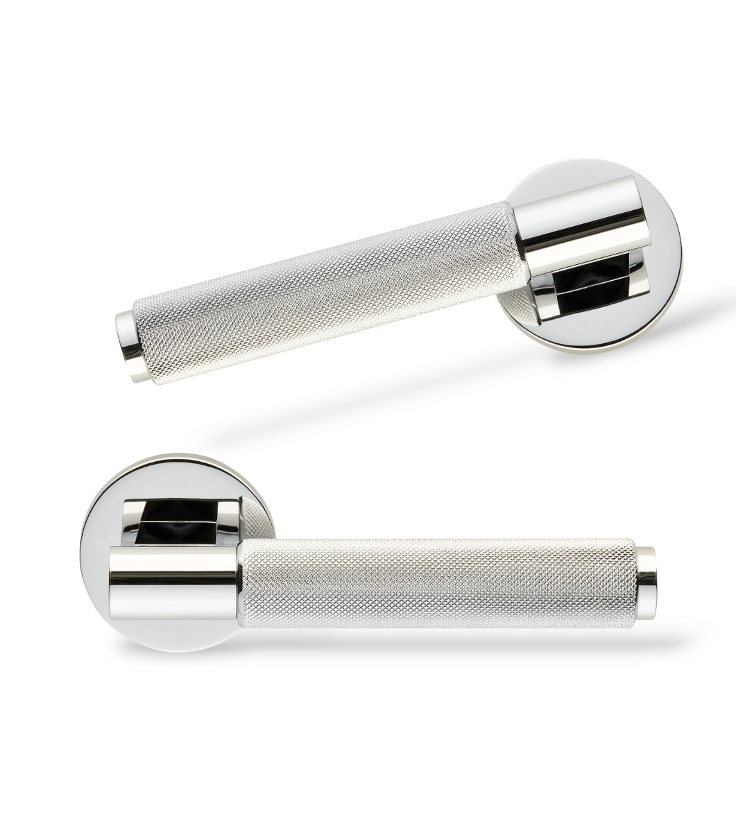 Дверні ручки Ilavio 2411 хром полірований для вхідних/міжкімнатних дверей, фото 1