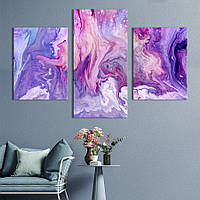 Картина на холсте KIL Art для интерьера в гостиную Яркая пурпурная абстракция 141x90 см (22-32) z110-2024