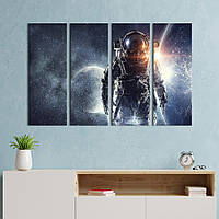 Модульная картина из 4 частей на холсте KIL Art Астронавт в открытом космосе 149x93 см (516-41) z110-2024