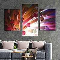 Картина на холсте KIL Art для интерьера в гостиную Колоритные абстрактные цилиндры 141x90 см (2-32) z110-2024