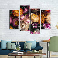 Картина на холсте KIL Art Разноцветные цветы сухоцветы 129x90 см (928-42) z110-2024