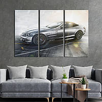 Модульная картина на холсте из 3 частей KIL Art Элитный автомобиль Mercedes-Benz SLR McLaren 156x100 см