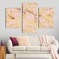 Картина на полотні KIL Art для інтер'єру у вітальню Розкішний золотий мармур 141x90 см (27-32) D7P5-2023