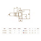 Кран-американка кутовий 1" Bianchi (422TF), фото 3