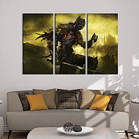 Модульная картина на холсте KIL Art триптих Протагонист Dark Souls III 156x100 см (1437-31) z111-2024