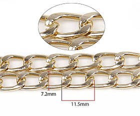 Ланцюг металевий золотиста 50см 7,2*11,5 мм