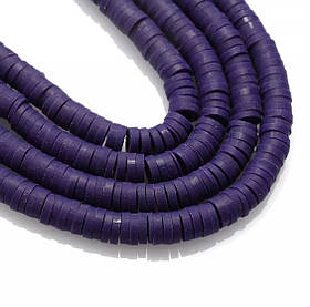 Намистини плоскі каучукові Фіолетові 6мм. Близько 330шт