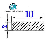 10х2 мм / смуга 1 метр / анодована