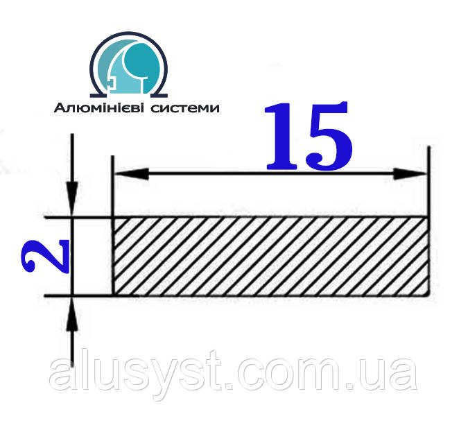 15х2 мм / смуга 1 метр / анодована