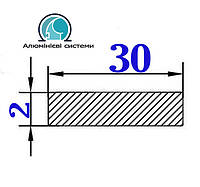 30х2 мм / смуга 1 метр / анодована