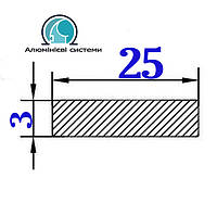 25х3 мм / смуга 1 метр / анодована