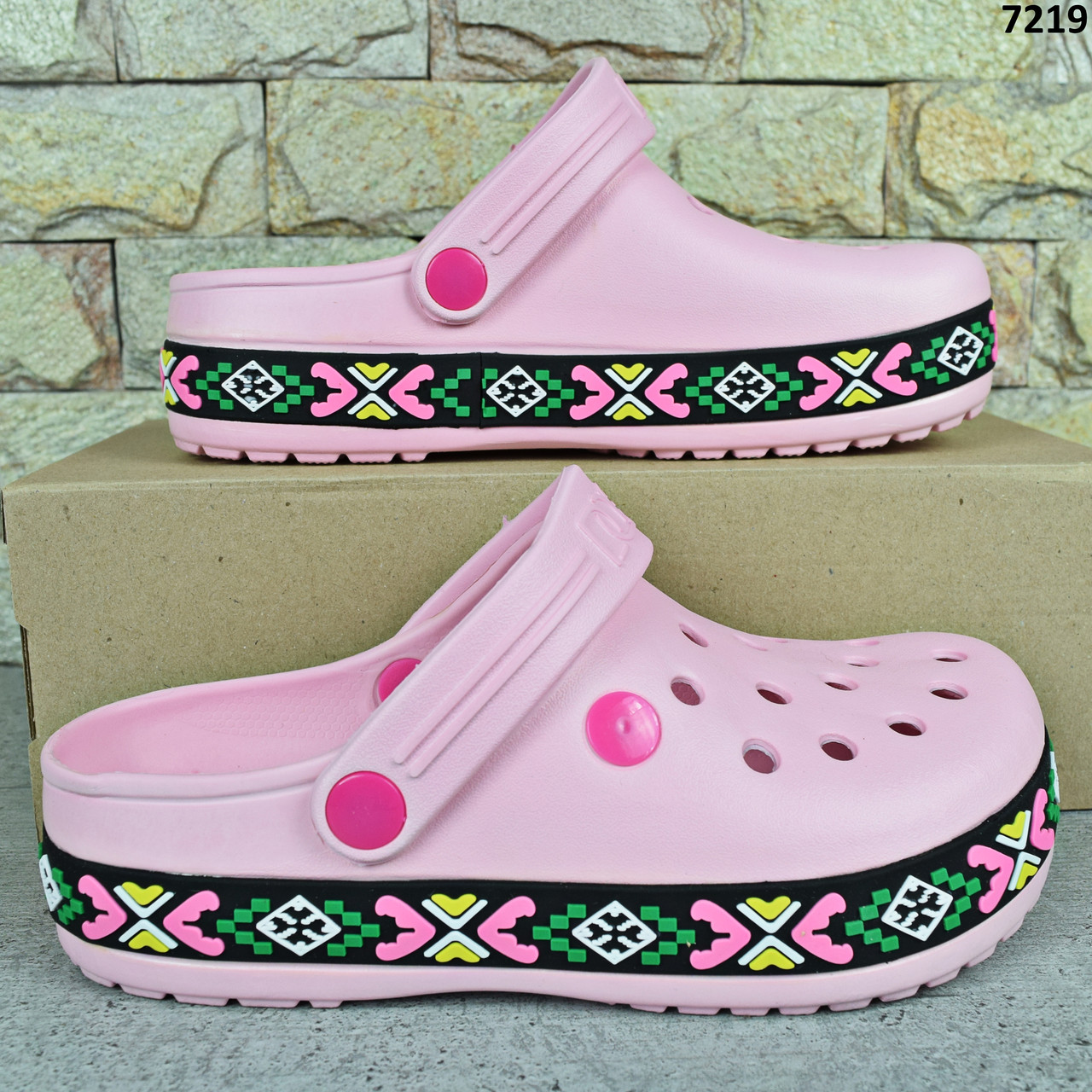 Сабо крокси жіночі перламутрові з яскравим принтом Dago Stylе