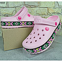 Сабо крокси жіночі перламутрові з яскравим принтом Dago Stylе, фото 2