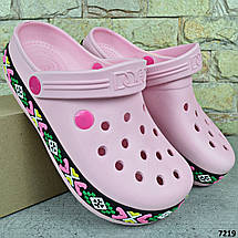 Сабо крокси жіночі перламутрові з яскравим принтом Dago Stylе, фото 4