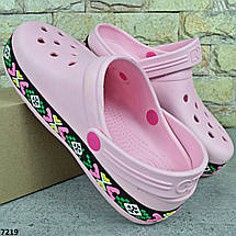 Сабо крокси жіночі перламутрові з яскравим принтом Dago Stylе, фото 5