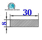 30х8 мм / смуга 1 метр / анодована