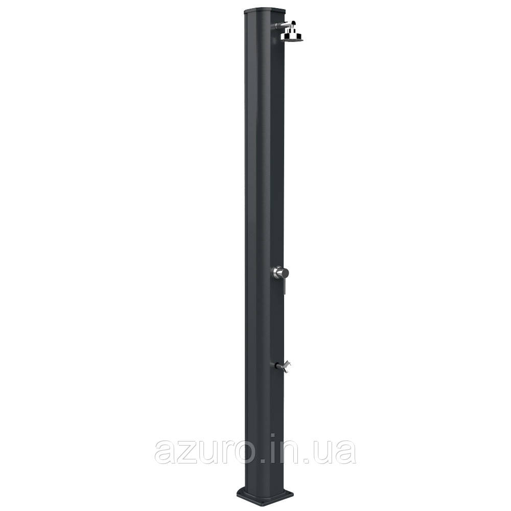 Душ сонячний Aquaviva Big Jolly алюмінієвий з мийкою для ніг, антрацит A320/7016, 35 л