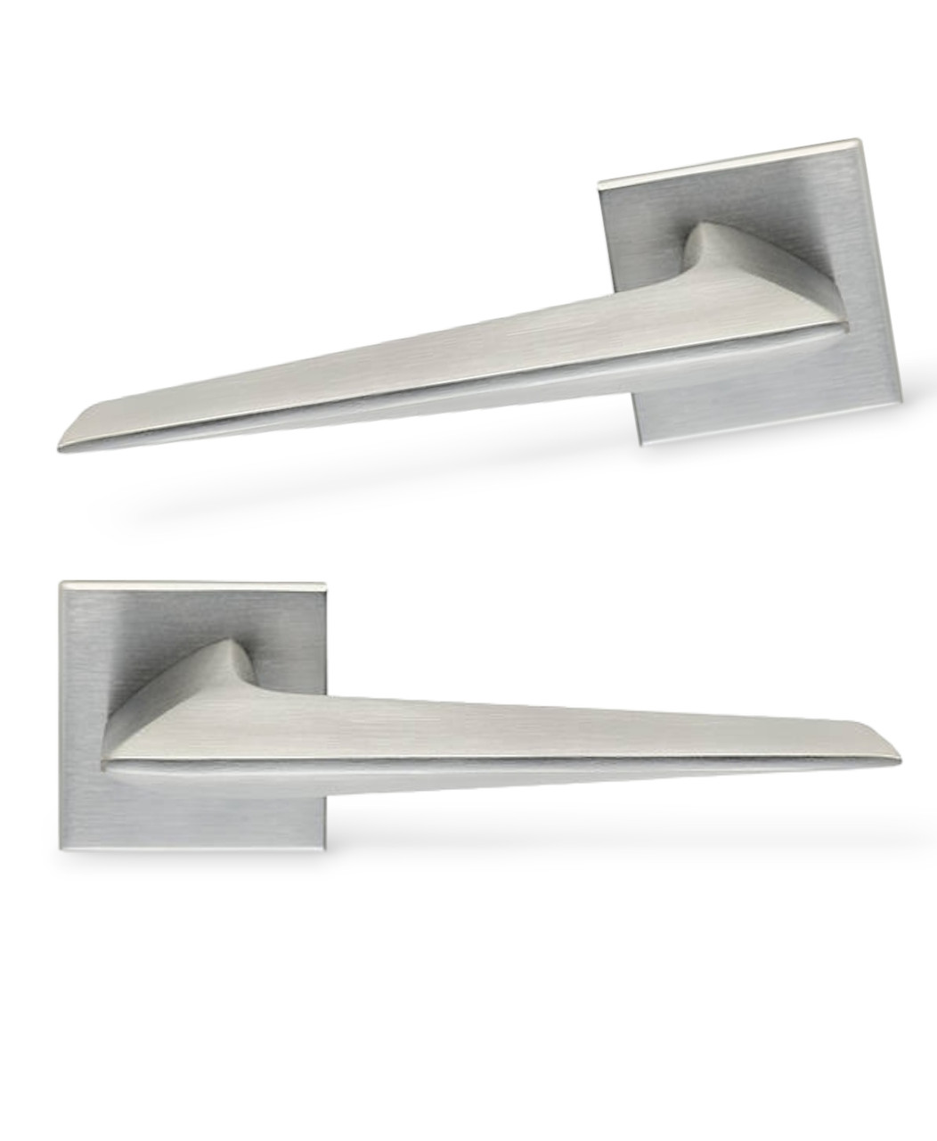 Дверні ручки Ilavio 2386 хром матовий для вхідних/міжкімнатних дверей, фото 1