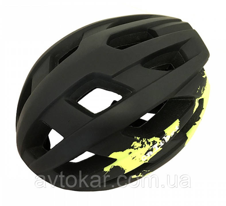 Шолом з козирком дорослий Calibri FSK-Y53 L (58-61) Чорно-зелений ORG, фото 1