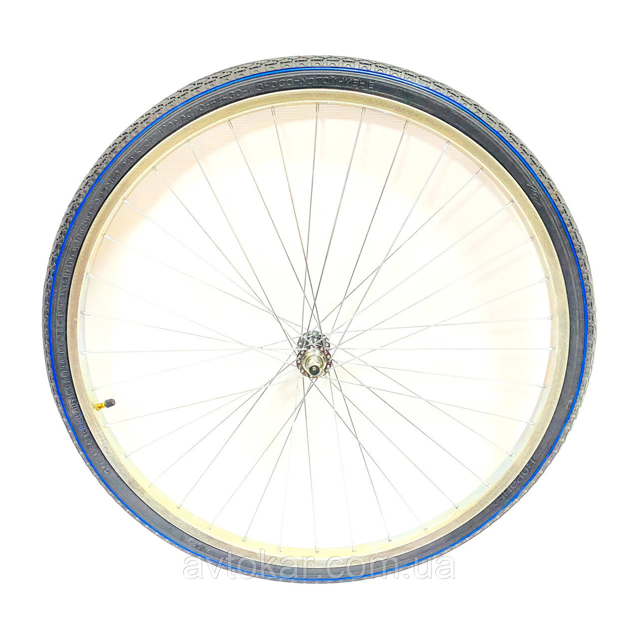 Колесо переднє посилене 28" сталевий оцинкований обід із гумою ORG, фото 1