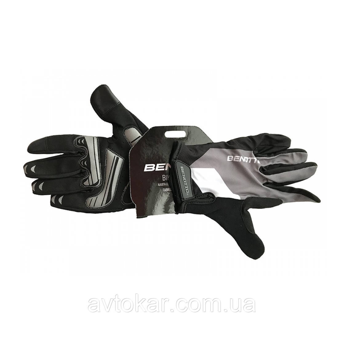 Рукавички велосипедні Benotto CG-78611 (Grey) закриті сірі XS, S і М ORG