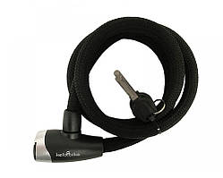 Замок TY4529-E 10 х 1200 ключ, у тканинному обплетенні Чорний ORG