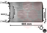 Радиатор охлаждения Skoda Fabia 1.2-1.9TDI 99-14/Roomster 1.2-1.4 06-15
