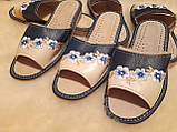 Тапочки жіночі шкіряні., фото 4