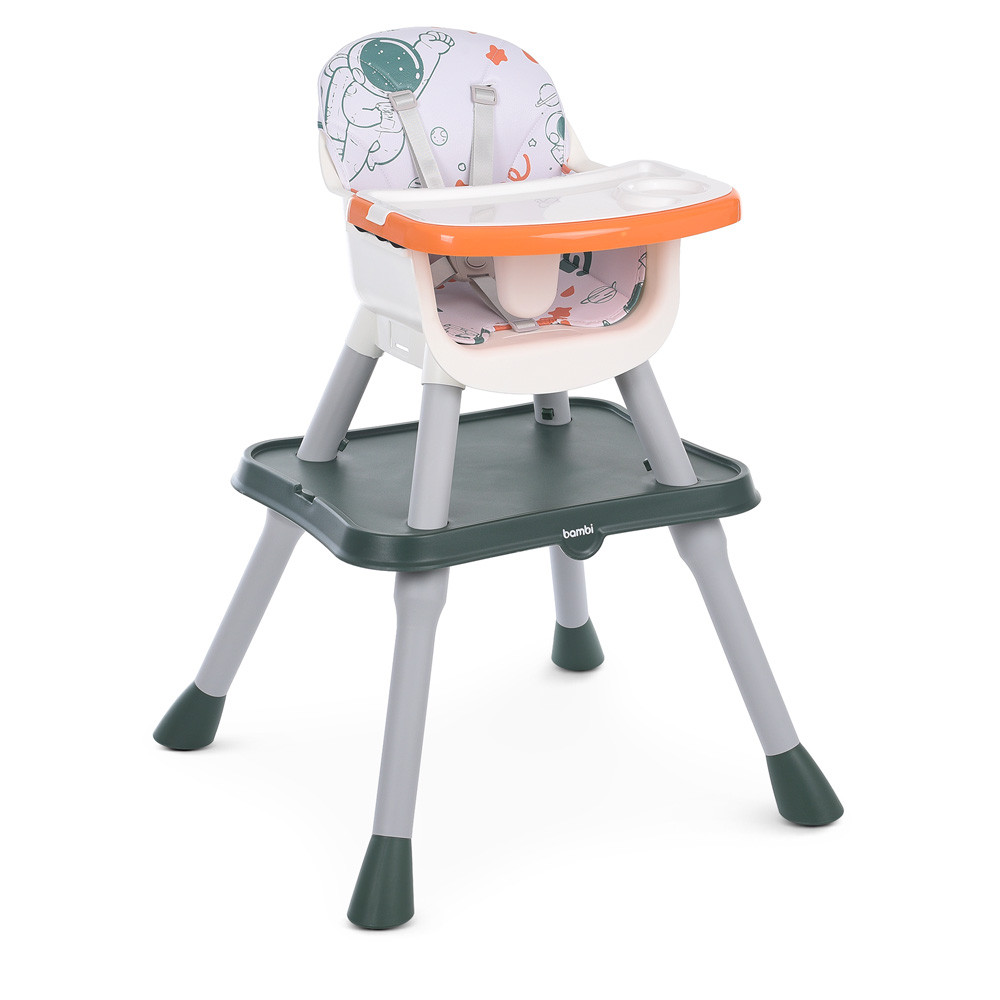 Дитячий стілець трансформер 3 в 1 для годування столик для конструктора Bambi M 5672-7 Помаранчевий, фото 1
