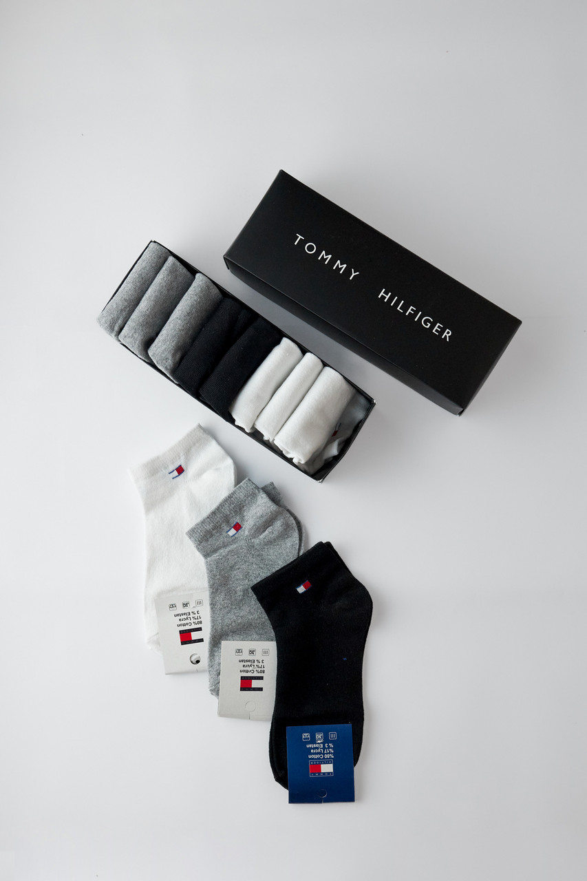 Жіночі шкарпетки-коротухи Tommy Hilfiger. Короткі шкарпетки дівчині Томі Халфігер. Набір шкарпеток підлітку 8 пар Томі, фото 1