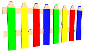 Секція огорожі "Кольорові олівці" (з одним стовпчиком) SiverSport KID1505