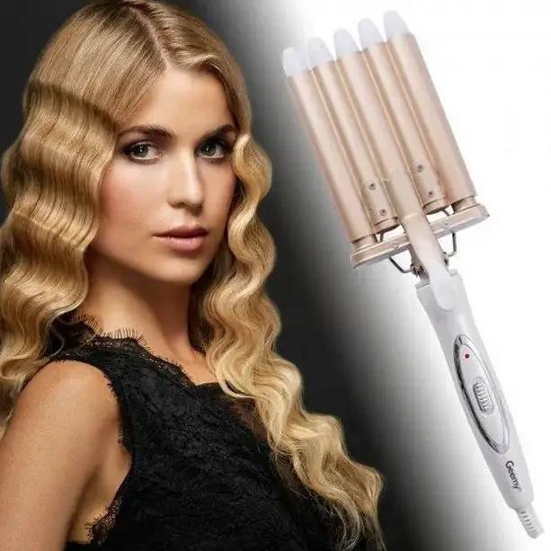 Плойка стайлер на 5 волн Geemy Gm-2932, щипцы для завивки волос с ...