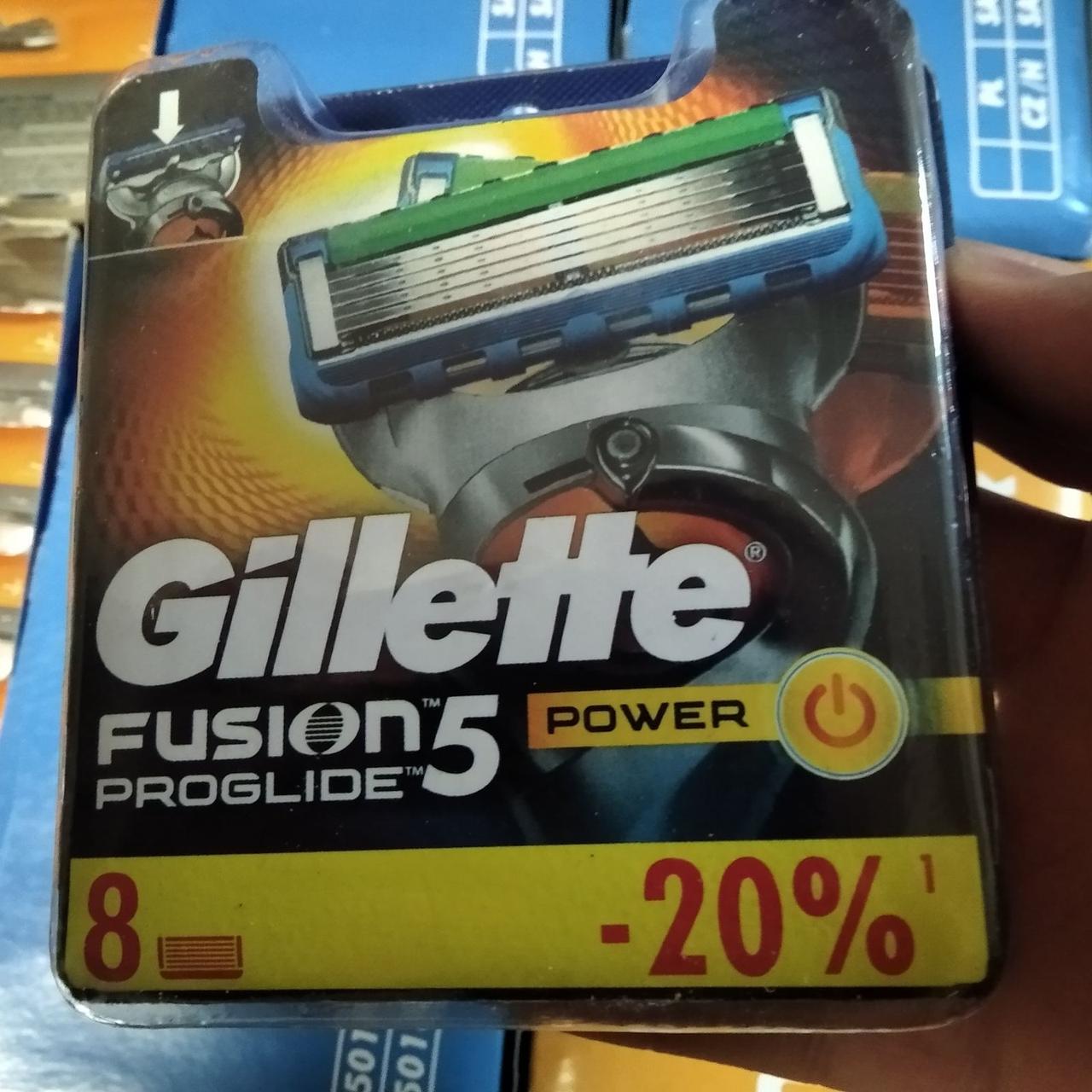 Леза касети картриджі Gillette Fusion Proglide Power New Box 8шт Жилет Проглайд Павер