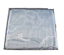 Дитячий плед ковдра Туреччина для новонародженого подарунок новонародженому блакитному (ДНП94)