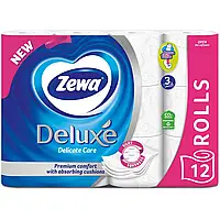 Туалетний папір Zewa Deluxe, тришаровий, білий, 12 рулонів