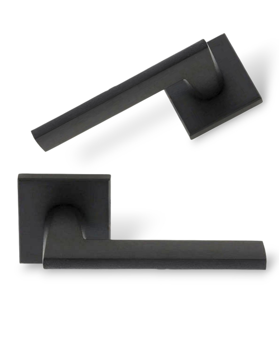 Дверні ручки Ilavio 2116 чорний матовий для вхідних/міжкімнатних дверей, фото 1