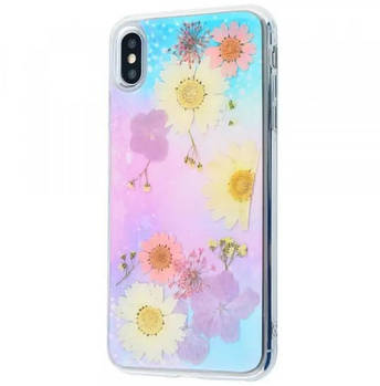 Чохол накладка Confetti Glass Fowers Case для iPhone X/iPhone Xs Flowers