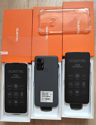 Смартфон Oukitel C33 Gray 8\256GB 5150mAh Type-C + чехол+ стекло НОВИНКА 2023, фото 1