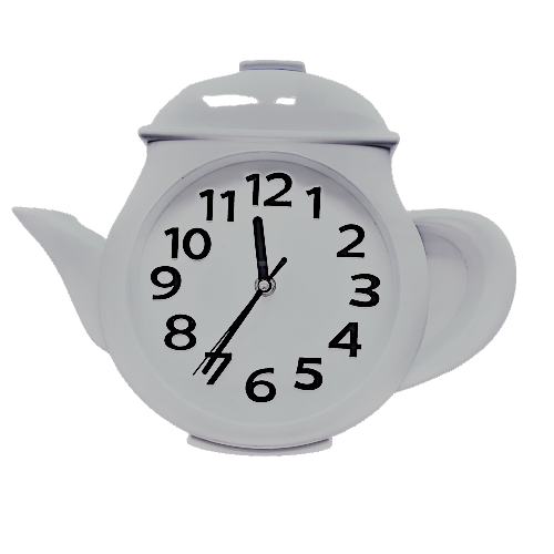 Настінний годинник для кухні "Чайник" Маленький Білий (25х31 см) Time