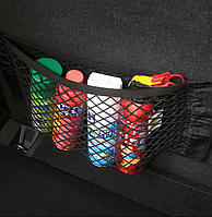 Карман-сетка на липучках для багажника автомобиля, органайзер в авто черный 25*40 см