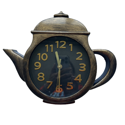 Настінний годинник на кухню "Чайник" Маленький Золото (25х31 см) Time, фото 1