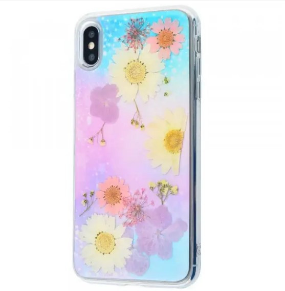 Чохол накладка Confetti Glass Flowers Case для  iPhone Xs Max Flowers, фото 1