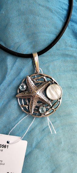 Срібний кулон із перламутром, фото 1