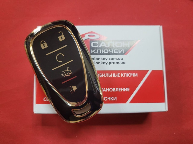 Чохол для ключа Chevrolet TPU Black and Gold Суперщільність