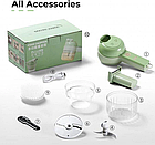 ОПТОМ Багатофункціональний ручний електричний різак для овочів 4 в 1 Food Chopper Catling, фото 6