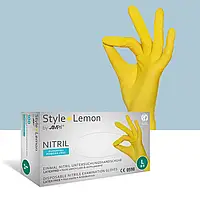 Перчатки нитриловые AMPRI Nitrile Style Lemon, 100 шт, желтые, S