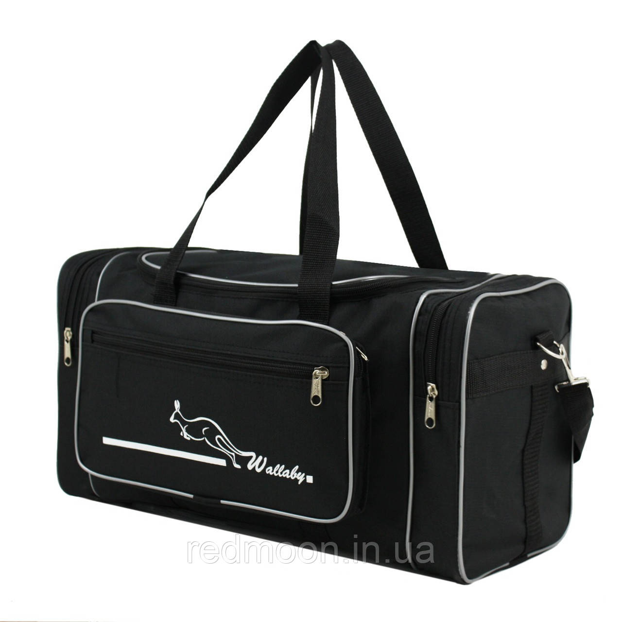 Дорожня спортивна сумка 22л (44х25х20см), 2686, Чорна / Чоловіча сумка велика на плечі