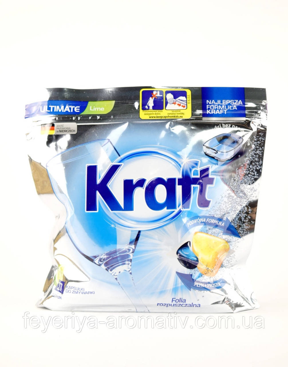 Таблетки для посудомийних машин Kraft Ultimate lime 27 шт Польща