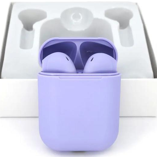 Бездротові навушники з мікрофоном в кейсі inPods 12 Macaron Фіолетовий Soft Touch